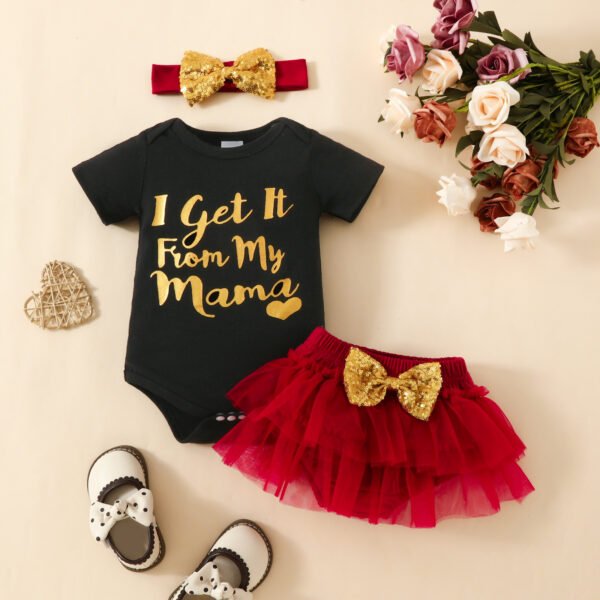 Baby Girl Short Sleeve | Triangle Rompers | Shorts Suit