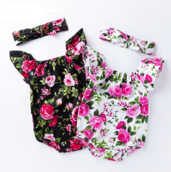 Baby Flying sleeves Romper | Children's wear | baby cotton print Cloth - Image 5