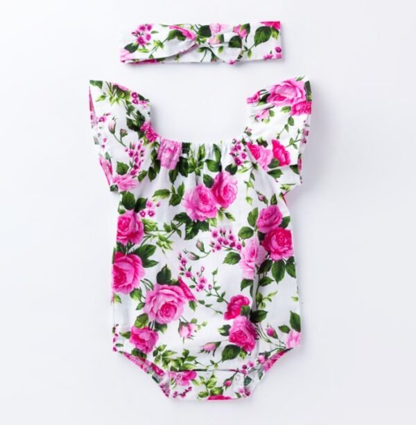 Baby Flying sleeves Romper | Children's wear | baby cotton print Cloth - Image 4