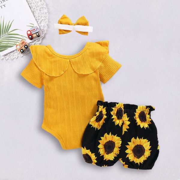 Top Flower Print Baby Shorts | Bodysuit - Image 5