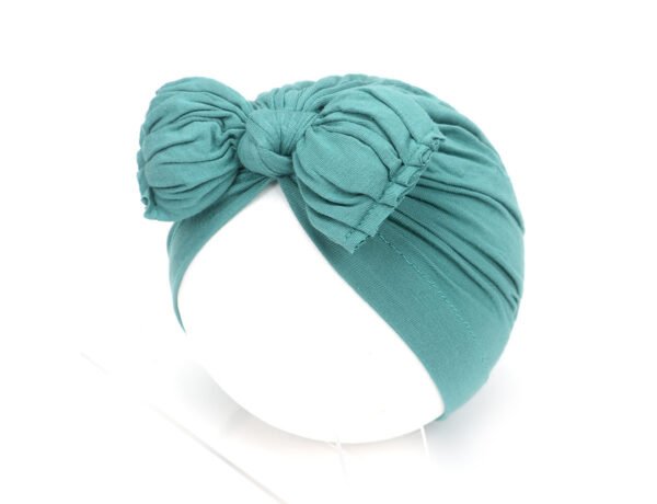 Pleated Baby Hat Bow Solid Color Pullover Indian Hat - Image 3