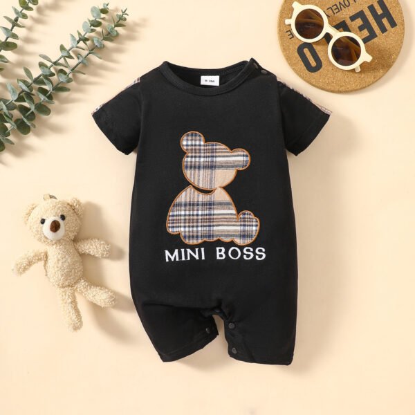 Letter Embroidery Cute Baby Onesie - Image 6